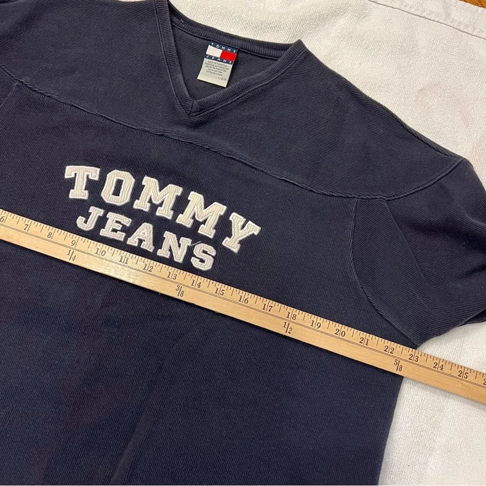 Vintage 90s Y2K Tommy Hilfiger Tommy Jeans Heavyweight Pullover Elbow Patches